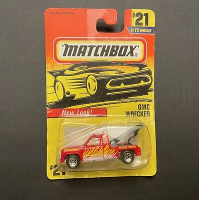 1996 MATCHBOX SUPERFAST #21 RED GMC WRECKER 24 HOUR TOWING NEW SEALED - Image 1 of 2