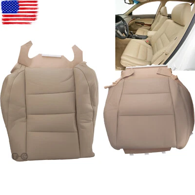 For 2008-2012 Honda Accord Leather Driver Bottom & Lean Back Seat Cover Tan - Image 1 of 4