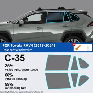 Pre-Cut Car Window Privacy Tint Film For Toyota RAV4 RAV 4 5th 2019 2020-2024 Au - Picture 1 of 13
