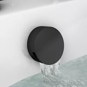 Bath Filler Waste Overflow Slimline Round Clicker Bathroom Tap Black ENKI W62 - Picture 1 of 5