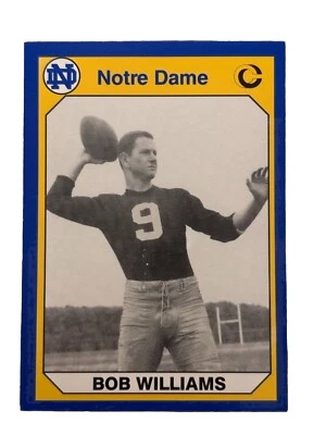 Excellent: Vintage 1990 Collegiate Collection Notre Dame Bob Williams Card - Image 1 of 2