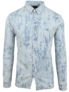 Fendi Roma men's long sleeve casual shirt size 43 17" cotton & elastane blue - Picture 1 of 6