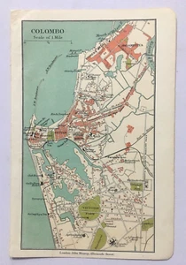 Mapa de Ceilán de 1910. PLAN CIUDAD COLOMBO. John Murray, Londres 4,50 pulgadas x 7 pulgadas - Imagen 1 de 5