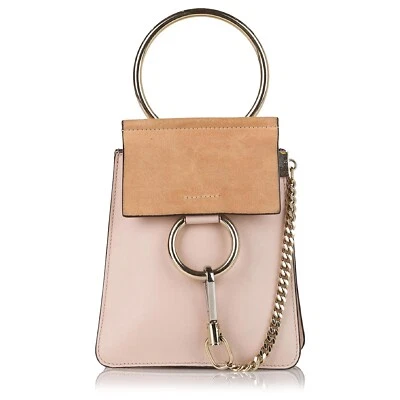 BRAND NEW Faye Bracelet Crossbody Bag Leather and Suede Mini Nude/Pink/Blush - Image 1 of 4