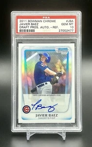 2011 Bowman Chrome 1st Javier Baez Refractor Auto /500 Rookie Rc PSA 10 Tigers - Picture 1 of 2