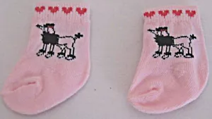 Rosa Socken mit Pudel-Design passen 18 Zoll American Girl Puppen - Bild 1 von 1