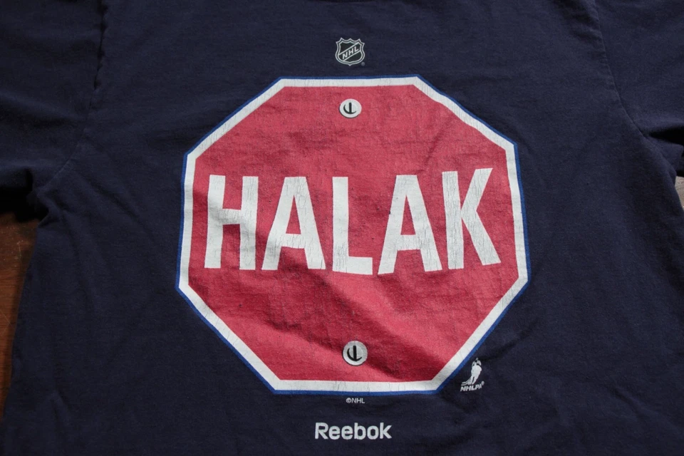 Camiseta St. Louis Blues Jaroslav Halak Stop Sign NHL Hockey Shirt M Goalie Foto 1 de 4