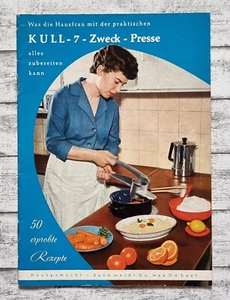 Kull 7 Zweck Presse Rezepte Hausfrau Broschüre Küche alt Reklame Vintage Werbung - Picture 1 of 7