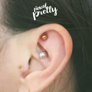 16g 4 5 6mm Pearl curved barbell, Rook earring, Eyebrow ring, Belly button ring - Picture 1 of 6