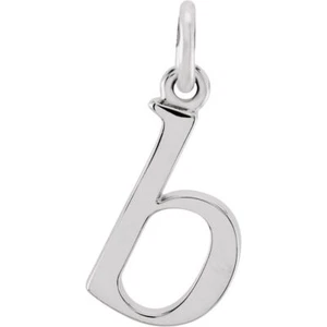 Authentic 925 Sterling Silver 0.44" Lowercase B Initial 16" Letter Necklace - Picture 1 of 2