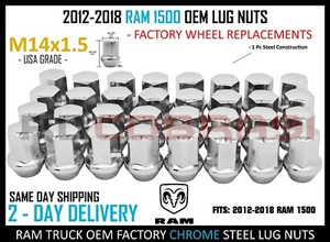 2012-2018 Newer RAM Factory Replacement Lug Nuts Chrome Finish  - Picture 1 of 12