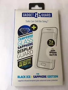 GADGET GUARD Black Ice Plus Sapphire GLASS Screen Protector, Apple iPhone 8/7/6S - Picture 1 of 4