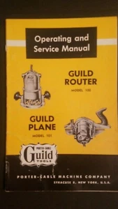 1952 Speedmatic Porter Cable Guild Tools Plane Router Operating & Service Manual - Picture 1 of 3