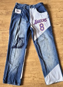 Vintage Y2K NBA UNK Kobe Bryant Baggy Jeans Mens Sz 36 Blue Lakers Jersey - Picture 1 of 7
