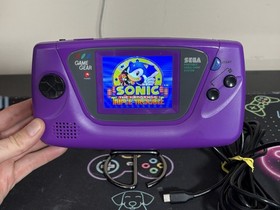 Sega Game Gear Console - Recapped, LCD Screen Mod, Cleaned, New Purple Shell