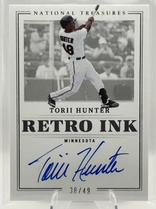 2023 Panini National Treasures #RI-TH Torii Hunter Retro Ink #/49 - Picture 1 of 2