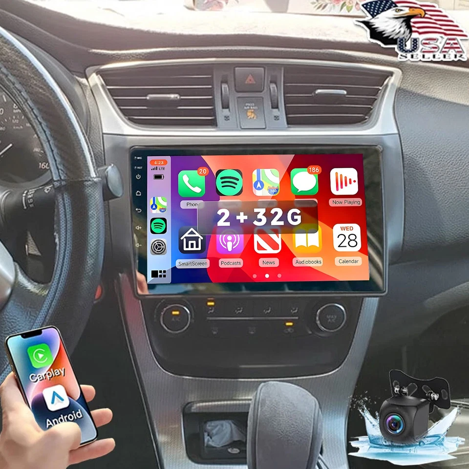 For 2012-2019 Nissan Sentra Sylphy Android 13 CarPlay Car Stereo GPS Navi Radio - Imagem 1 de 4
