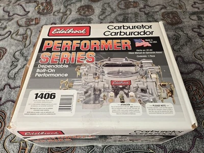 Edelbrock 1406 Performer 600 CFM 4 Barrel Carburetor, Electric Choke Made in USA - Image 1 of 4