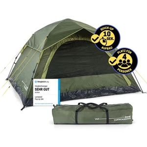 WhereTomorrow Campingzelt 4 Personen Zelt Iglu Kuppelzelt 210 x 240 130 Pop Up - Bild 1 von 8