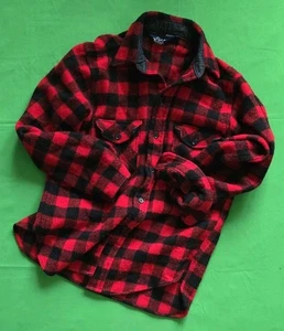 Giacca camicia vintage anni 70 Woolrich uomo bufalo quadri bottoni lana flanella! S/M - Foto 1 di 4