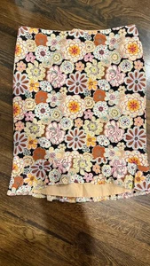 Vintage Nanette Lepore Seide Blumen Pailletten Perlen bestickt Midirock Gr 12 - Bild 1 von 6