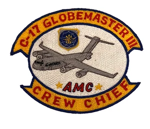 US AIR FORCE C-17 GLOBEMASTER III CREW JEFE PARCHE (AFF) AMC - Imagen 1 de 3