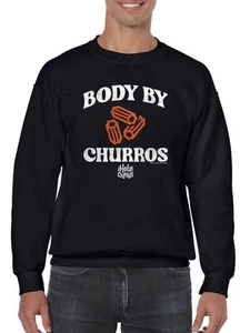 Funny Body By Churros Retro-Inspired Graphic Design Sweatshirt Men's - Picture 1 of 13