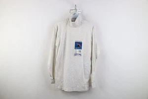 Deadstock Vintage 90s Streetwear Herren Medium Blank Turtleneck T-Shirt Grau USA - Bild 1 von 15