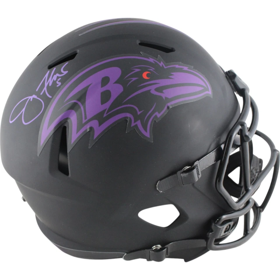 Casco Joe Flacco Autografiado/Firmado Baltimore Ravens F/S Eclipse JSA 49684 Foto 1 de 4