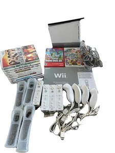 Nintendo Wii Just Dance + Super Mario Bros. Console Bundle 4 Controllers Tested - Picture 1 of 15