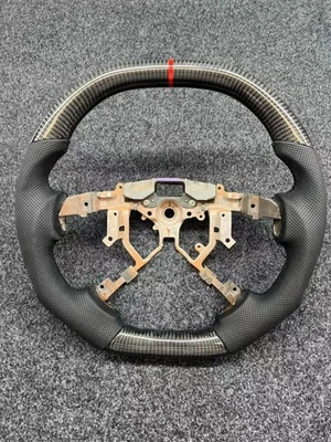 🔥Volante de cuero de fibra de carbono real para Toyota Tundra Sequoia 1998-2013 Foto 1 de 4