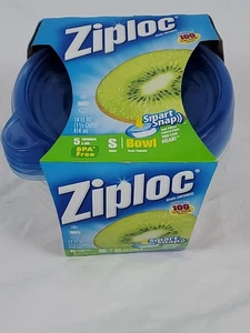 Ziploc Snap N Seal Smart Snap kleine Schüssel Behälter & Deckel 5 Stück 2009 Neu aus altem Lagerbestand - Bild 1 von 8