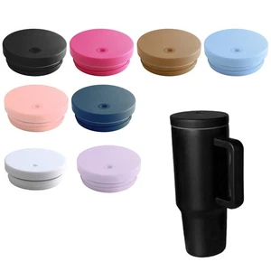 40OZ Replacement Lid Flexible Tumbler Cup Cover Sturdy Straw Hole Caps New Home - Picture 1 of 54