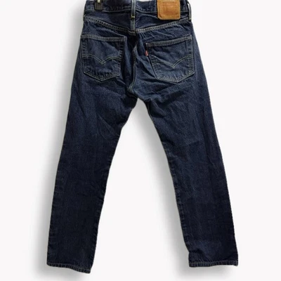 Levis 501 Jeans Mens 29x28 Premium Cone Mills Selvedge USA Made Dark Wash Big E - Image 1 of 4