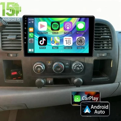 10'' Carplay For GMC Sierra 1500 2500 3500 2007-2014 Car Stereo Radio Android 15 - Image 1 of 4