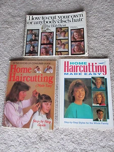 3 Heimschneiden Haare Schritt für Schritt Bücher Set Kind Erwachsene Haarstyling Farbe Bilder USA - Bild 1 von 12