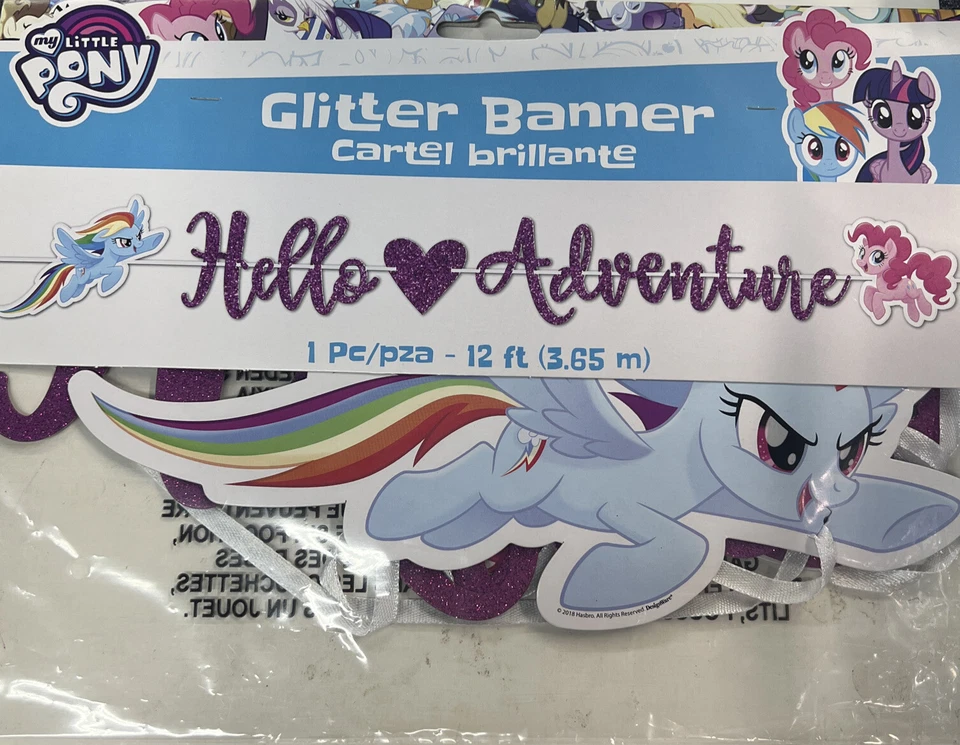 My Little Pony Purple Glitter Banner - Image 1 of 2