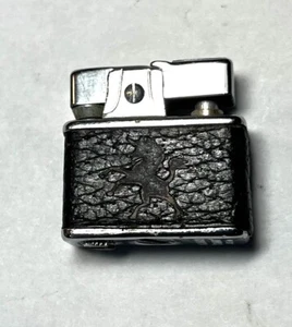 GUC VINTAGE PRINCE MIDGET POCKET GAS LIGHTER BLACK SILVER LION LOGO MADE JAPAN - Picture 1 of 5