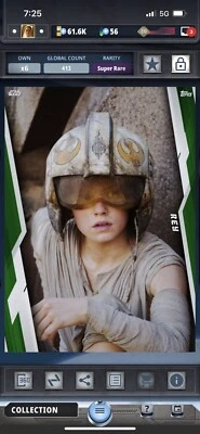 Star Wars Card Trader Topps Galaxy At War Green Rey With Helmet 413cc - Image 1 of 2