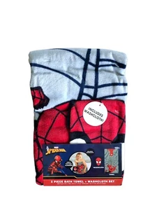 Spiderman 2 Piece Bath Towel Washcloth Set Kids ($) - Picture 1 of 4