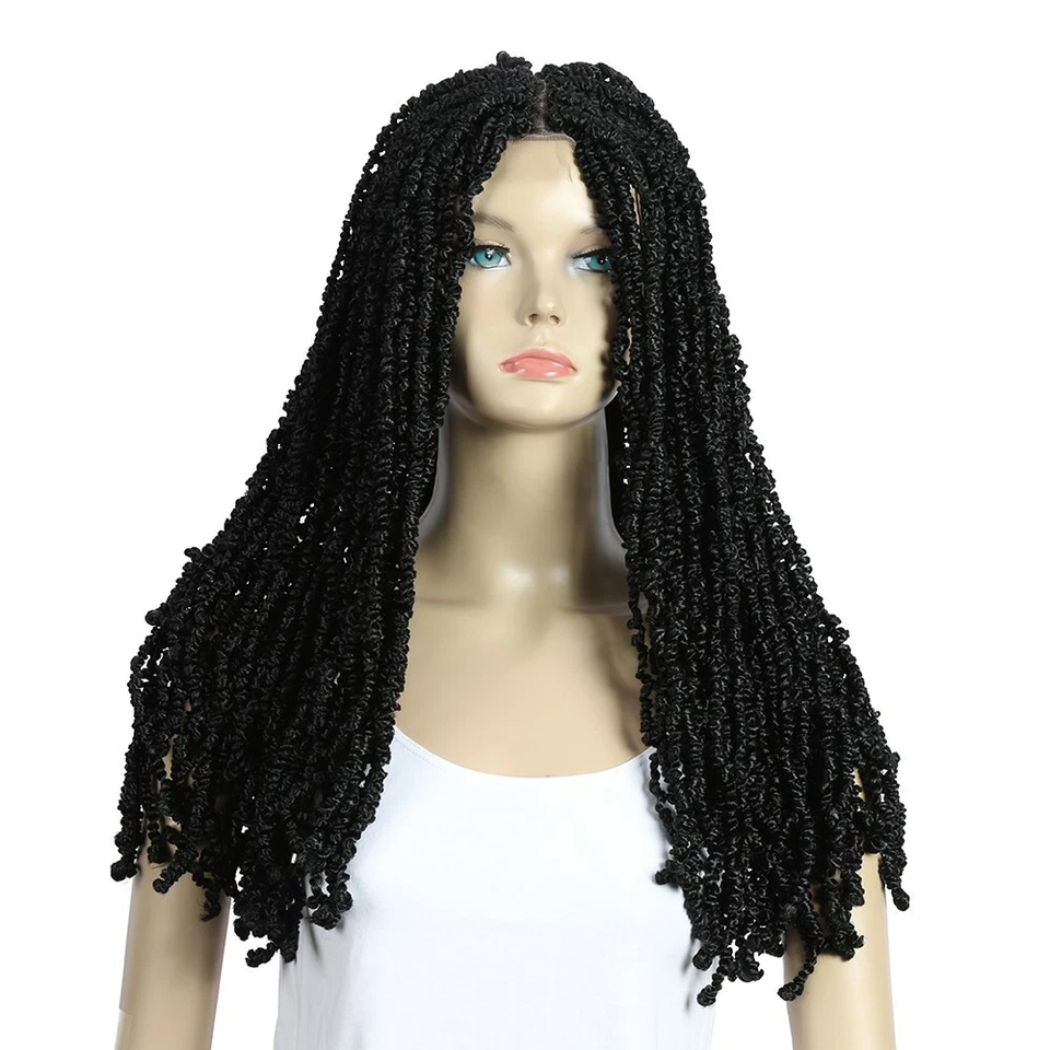 Peluca sintética Passion Twist encaje natural frente afro torcido peluca trenzada para mujer Foto 1 de 1