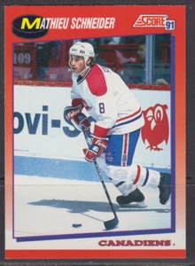 1991-92 Score Canadian Bilingual Mathieu Schneider Hockey Card #105 - Picture 1 of 2