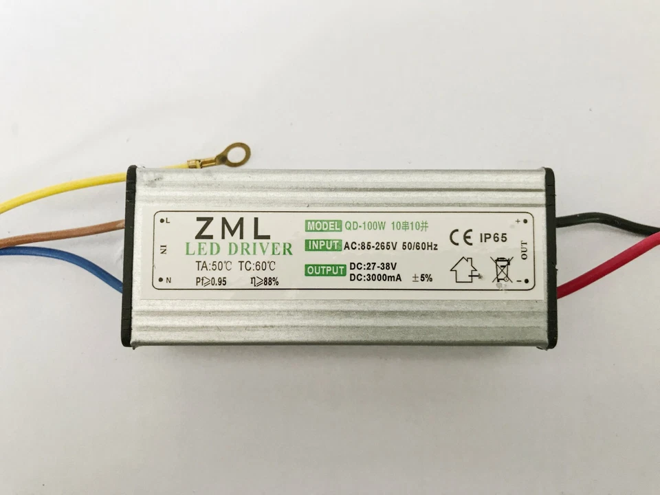 100W LED Driver Power Supply Waterproof 3000mA DC 27V - 38V For Floodlight DIY - Image 1 of 1