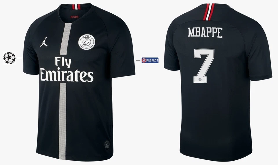 Trikot Nike Paris Saint-Germain 2018-2019 Third Black UCL - Mbappe I PSG Jordan