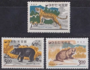 F-EX52909 KOREA MH 1966 MARINE WILDLIFE TIBETAN BEAR LEOPARD. - Picture 1 of 1