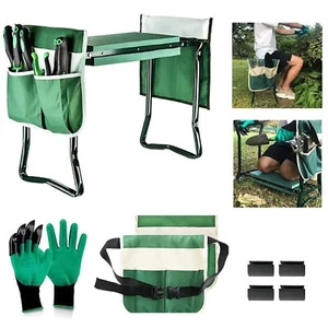 Arrodillador de jardín y taburete de asiento banco plegable de jardín de alta resistencia con desmontable grande - Imagen 1 de 7