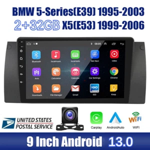 For BMW 5 Series E39 X5 E53 Carplay Head Unit Car Radio Stereo GPS NAV 2+32GB - Picture 1 of 12