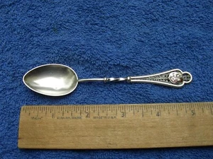 Fine SWISS 800 Silver ENAMEL FILIGREE Souvenir Spoon-City Crest-NR - Picture 1 of 6