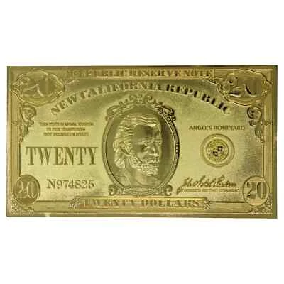 Fallout: New Vegas Limited Edition 24K Gold Plated Replica NCR $20 Bill RARE - Image 1 of 4