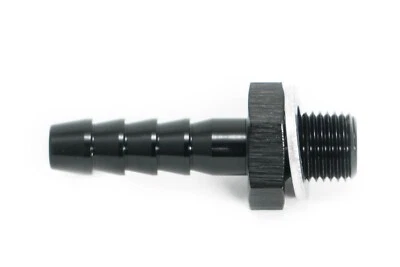 Conexión de manguera de aluminio 8 mm - M10x1,0 / boquilla de manguera negra anodizada - Imagen 1 de 3